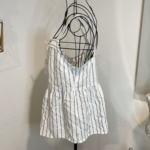 Banana republic, white striped baby doll tank top | size M - Picture 4 of 7